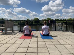 Yoga practice on MAABC terrace