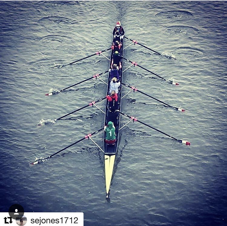 Eight rowing boat of women